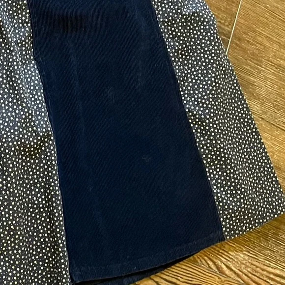 Vintage Maxi Skirt Corduroy Inverted Pleats Star Print pocket patch size medium - Picture 13 of 14